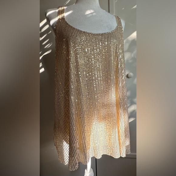 SHEIN Tops - Gold SHEIN sequin blouse- XXL